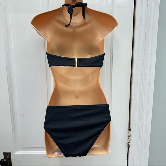 Victoria's Secret 4 pc mix match swimsuit black leopard women large 34B 36C - Picture 6 of 15